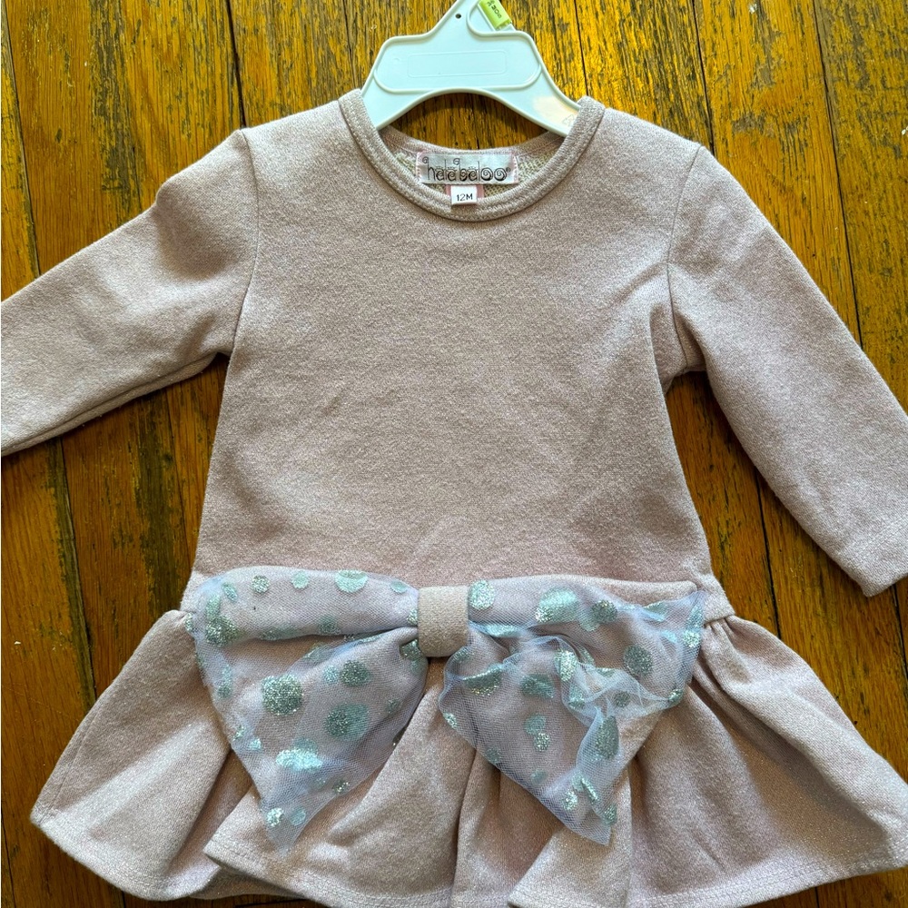 Baby halabaloo dress, size 12 months. Pink and silver.